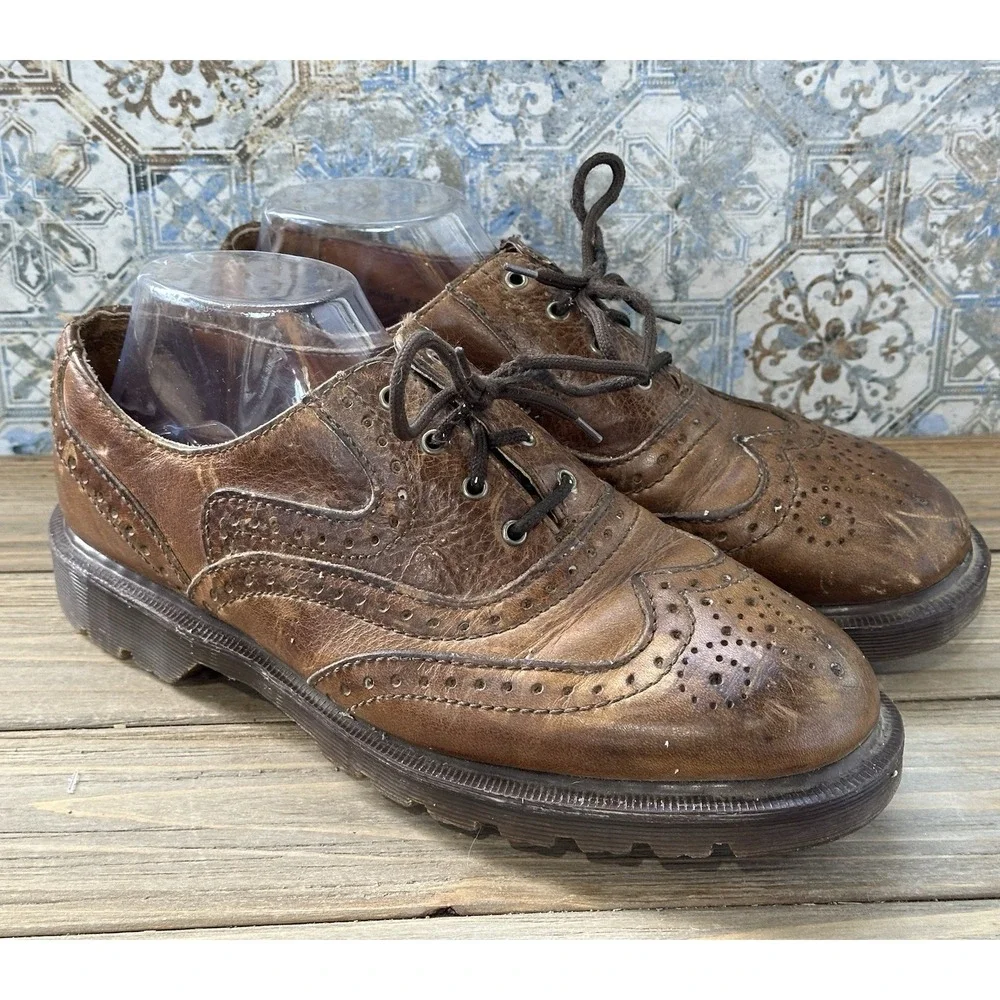 Dr. Martens Wingtip Oxford Shoes Brown England‎ Made Hipster Men's Sz 8